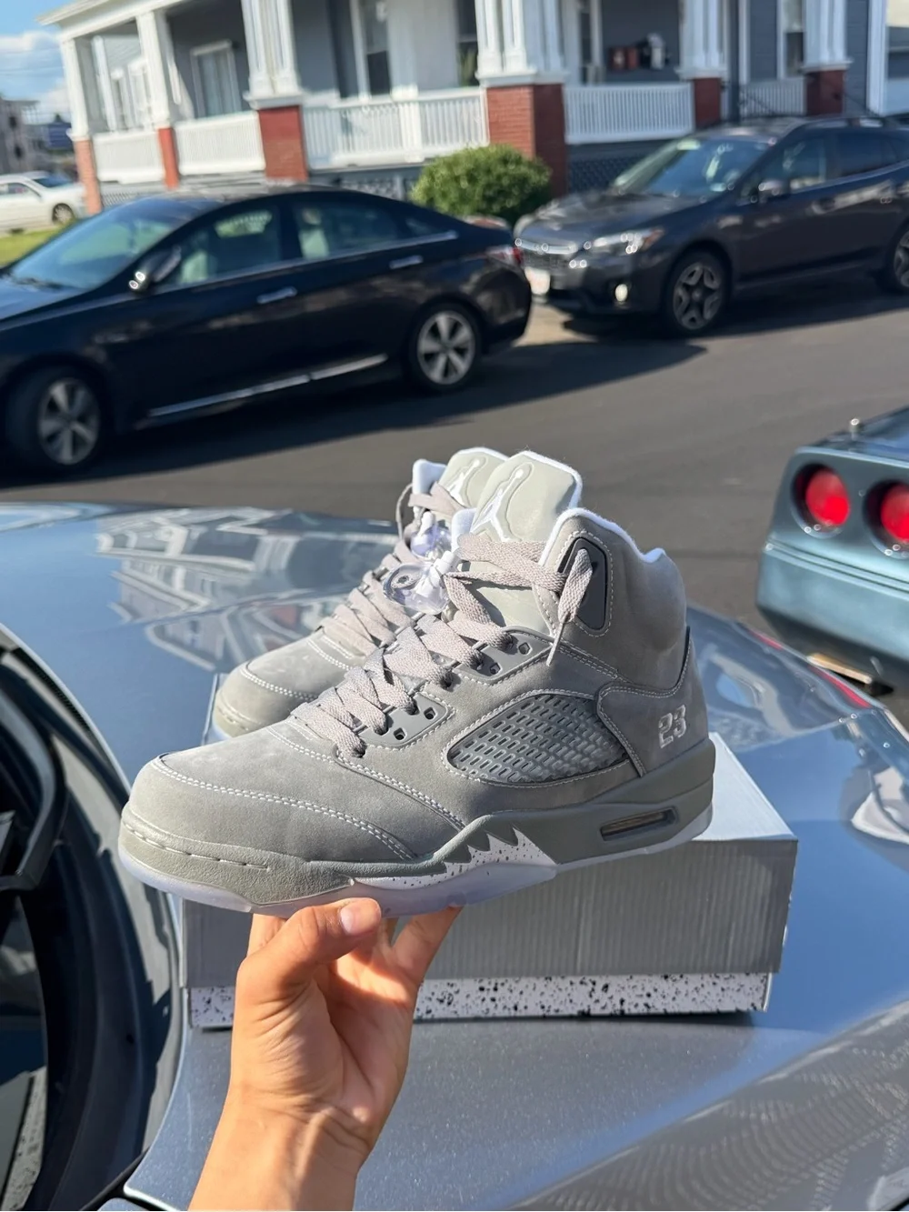 Jordan Grey Suede High-Top Sneakers